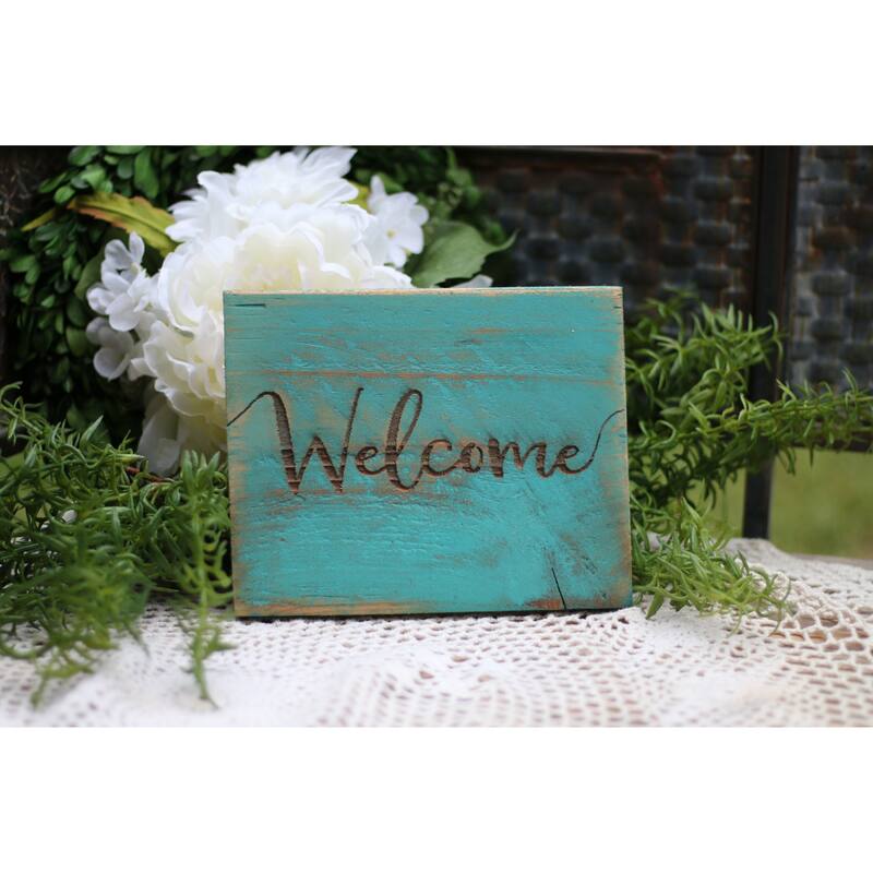Welcome 5x7 - turquoise