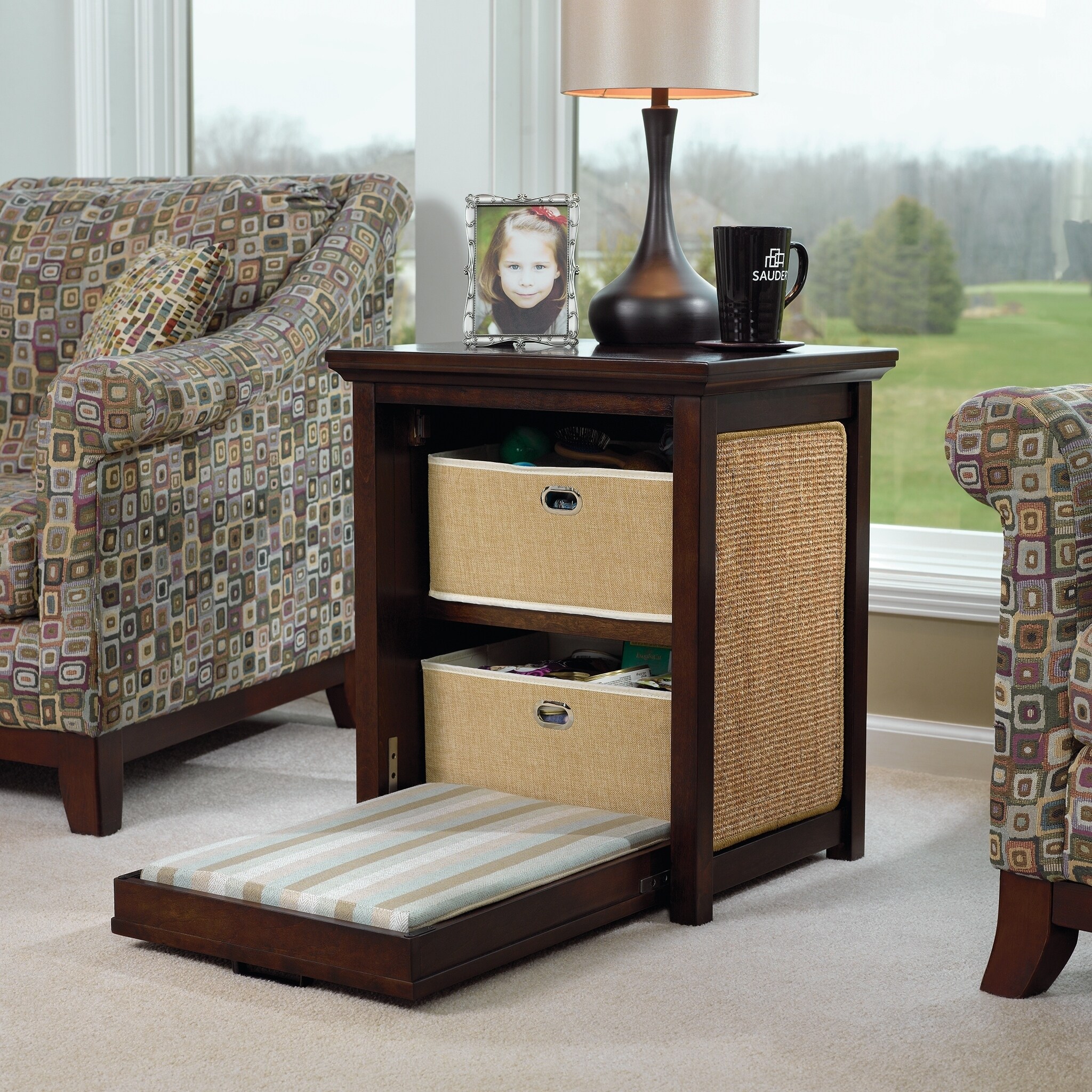 Sauder Side Table Cat Bed Espresso eBay