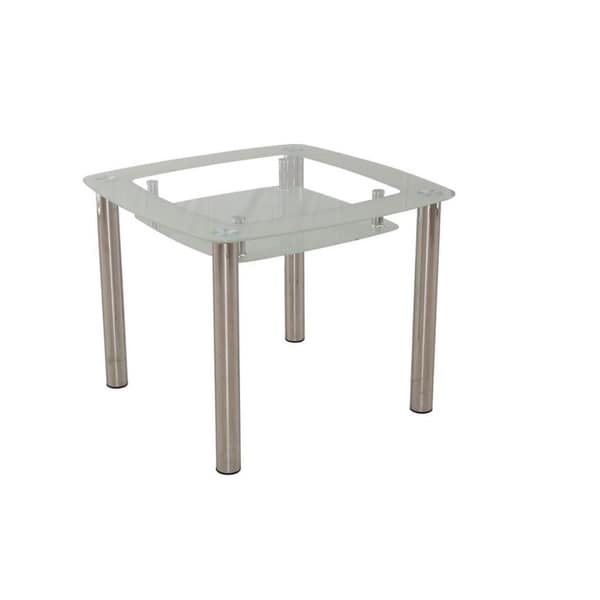 New Spec Square Double Shelf Gl Dining Table Silver Free New Spec Square Double Shelf Gl Dining Table Silver Free Shipping Today 25611337