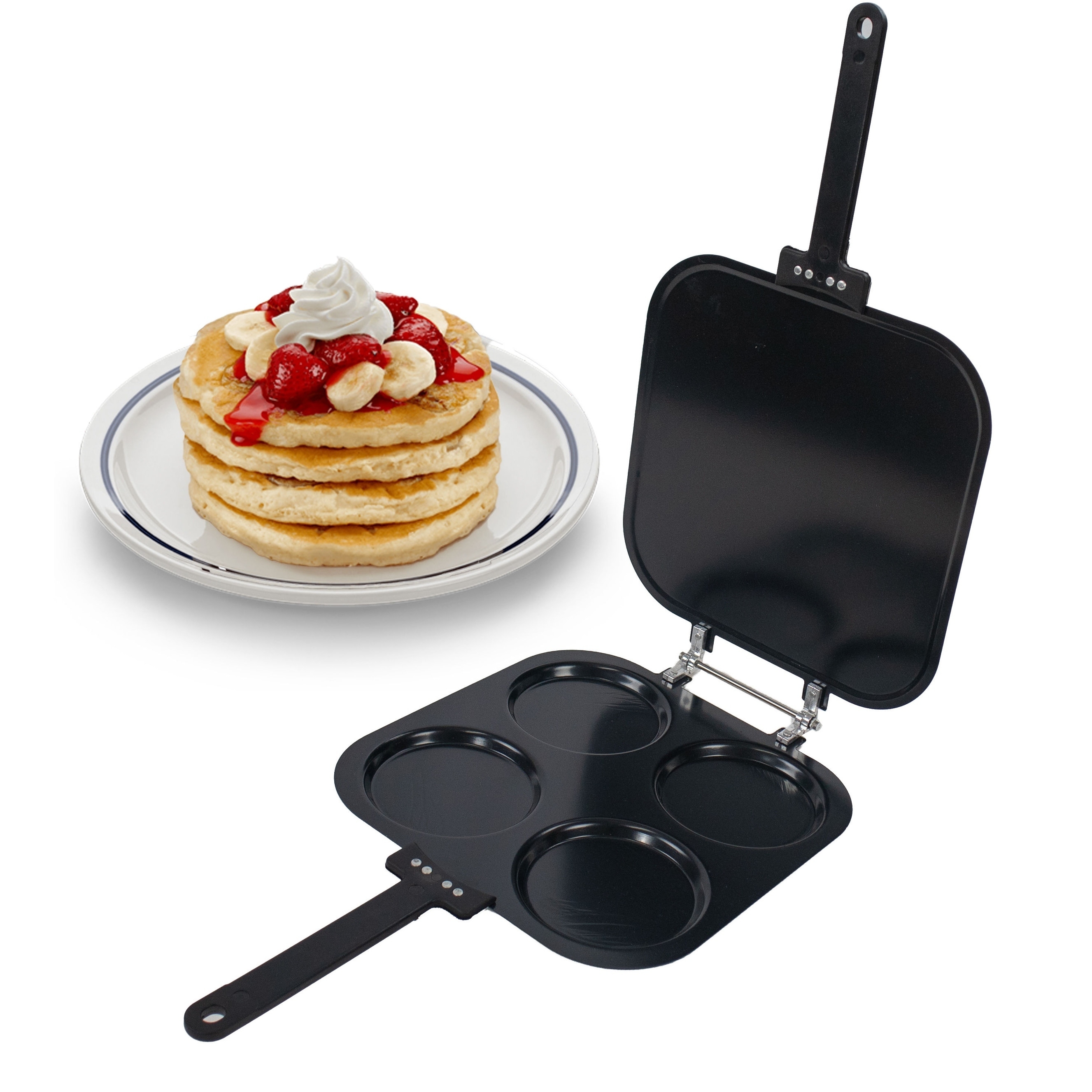 5 STAR SUPER DEALS Pancake Pan Maker Nonstick Double Sided w/ 4 Small  Decorative Mold Designs for Perfect Eggs, French Toast, Omelette, Flip  Jack, and
