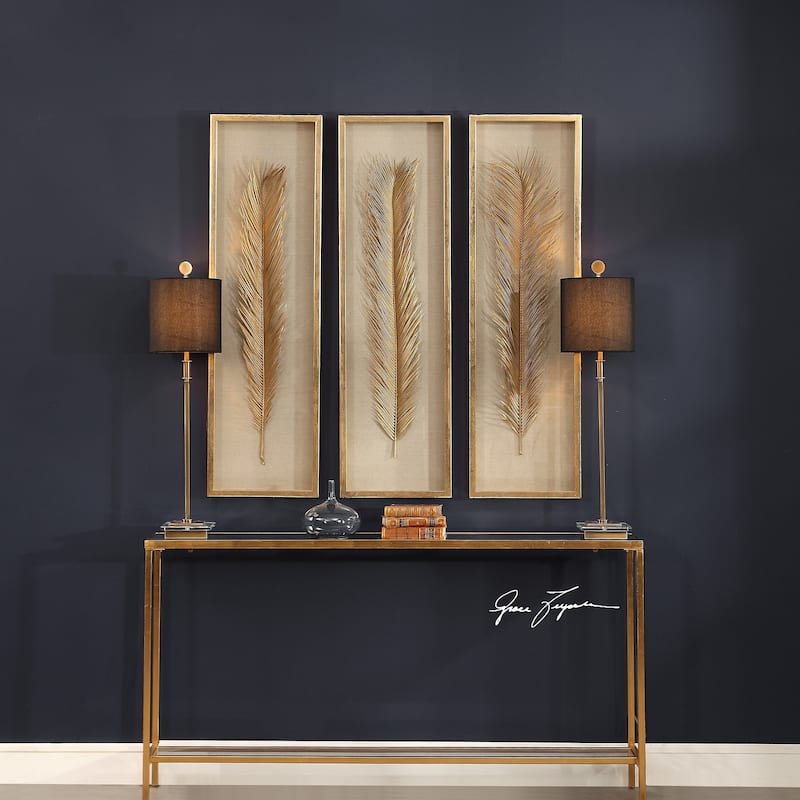 Uttermost Palma Gold Leaf Shadow Boxes (Set of 3)