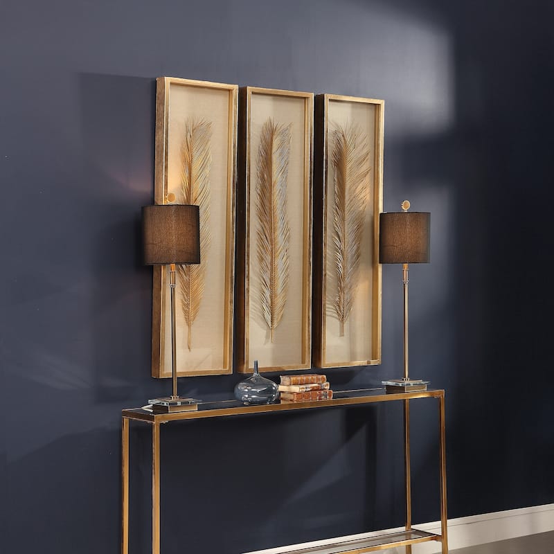 Uttermost Palma Gold Leaf Shadow Boxes (Set of 3)