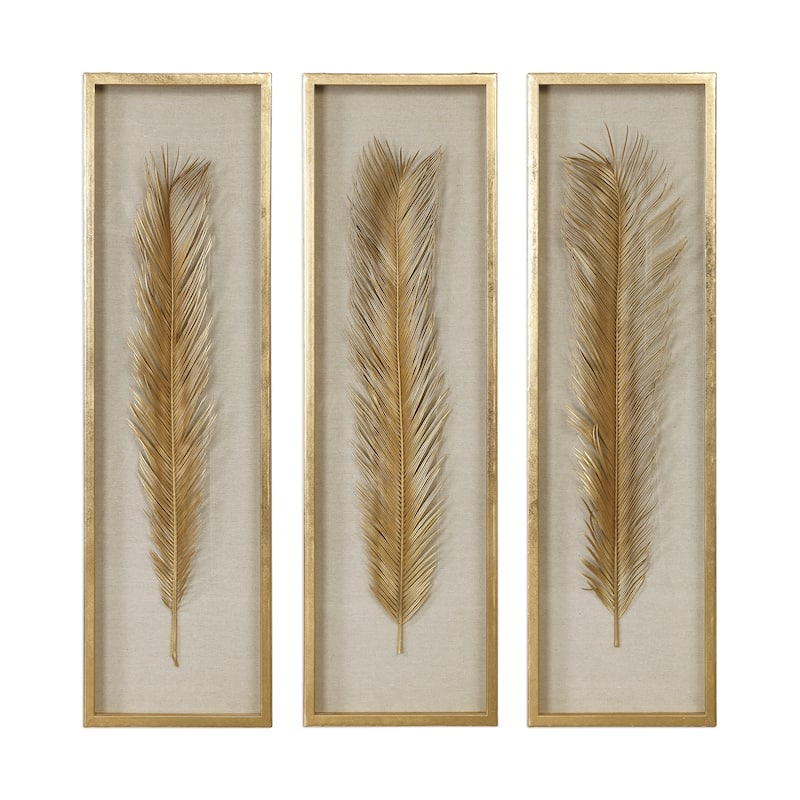 Uttermost Palma Gold Leaf Shadow Boxes (Set of 3)
