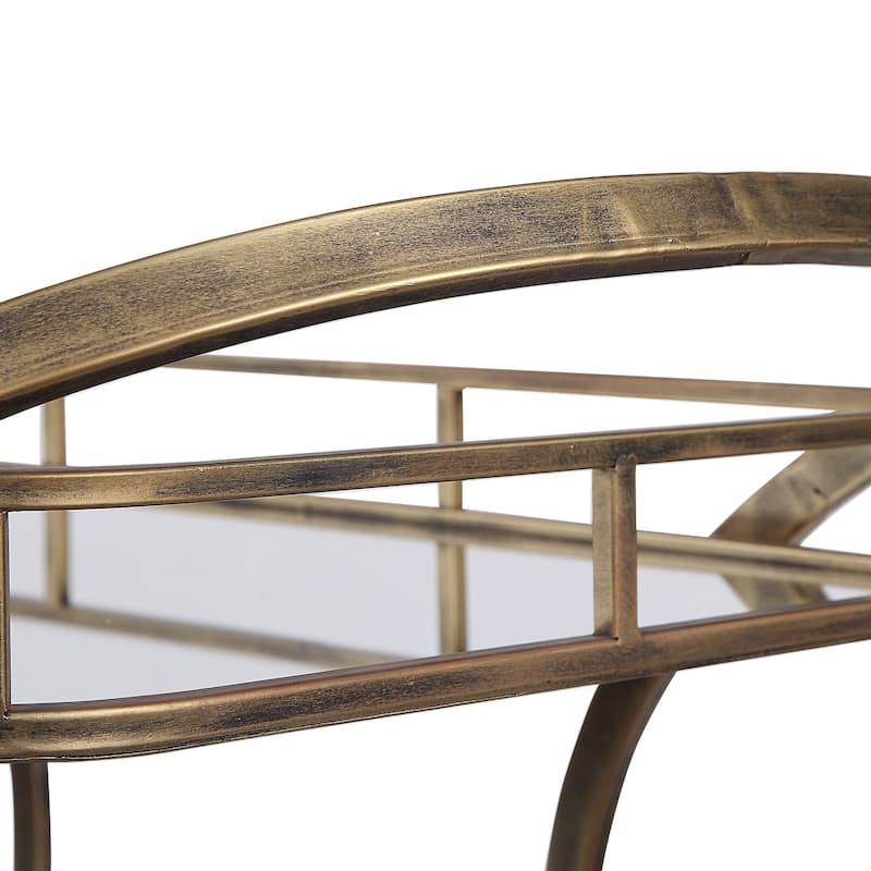 Uttermost Stassi Antiqued Gold Serving Cart