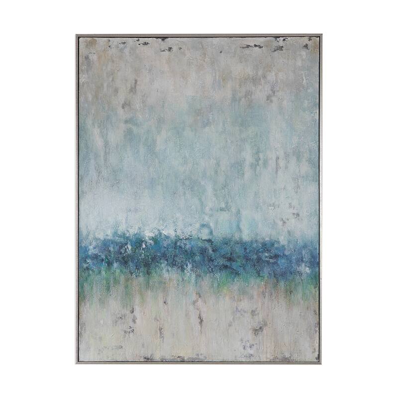 Uttermost Tidal Wave Silver Abstract Art - Grey