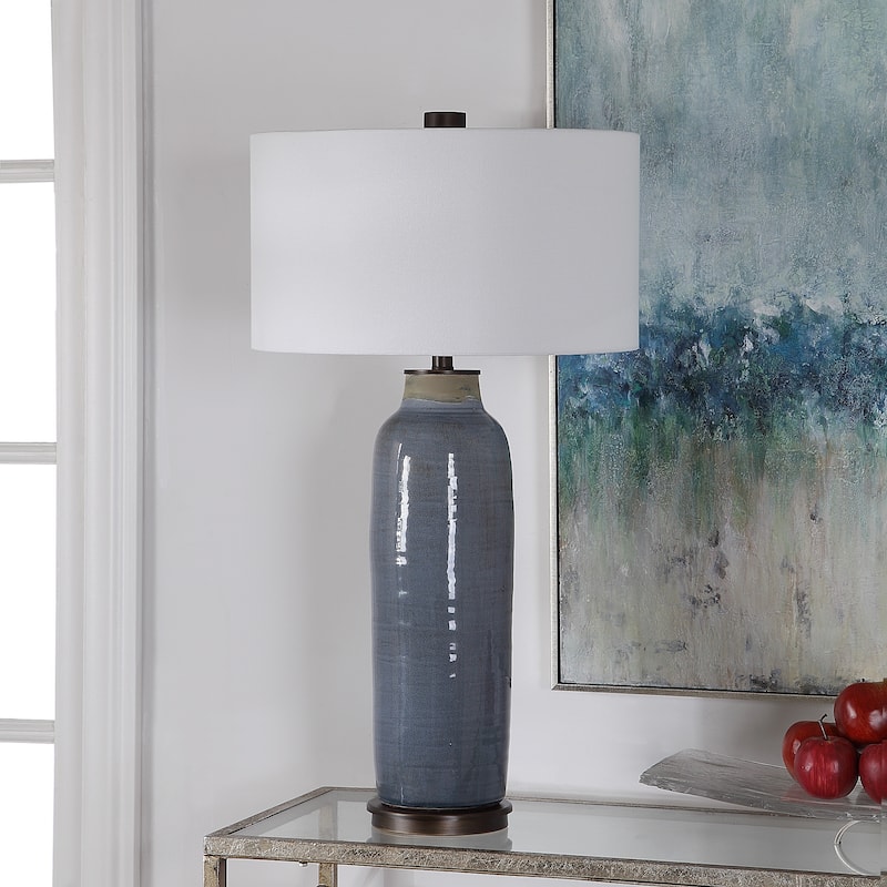 Uttermost Vicente Distressed Slate Blue Table Lamp
