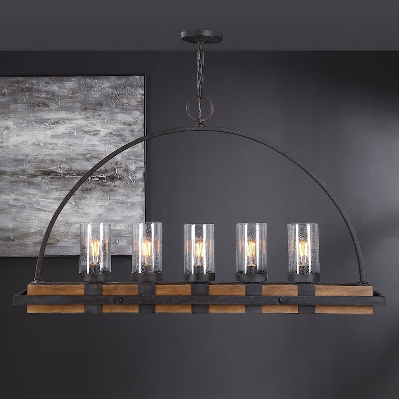 Uttermost Atwood Weathered Bronze 5-light Rustic Linear Chandelier