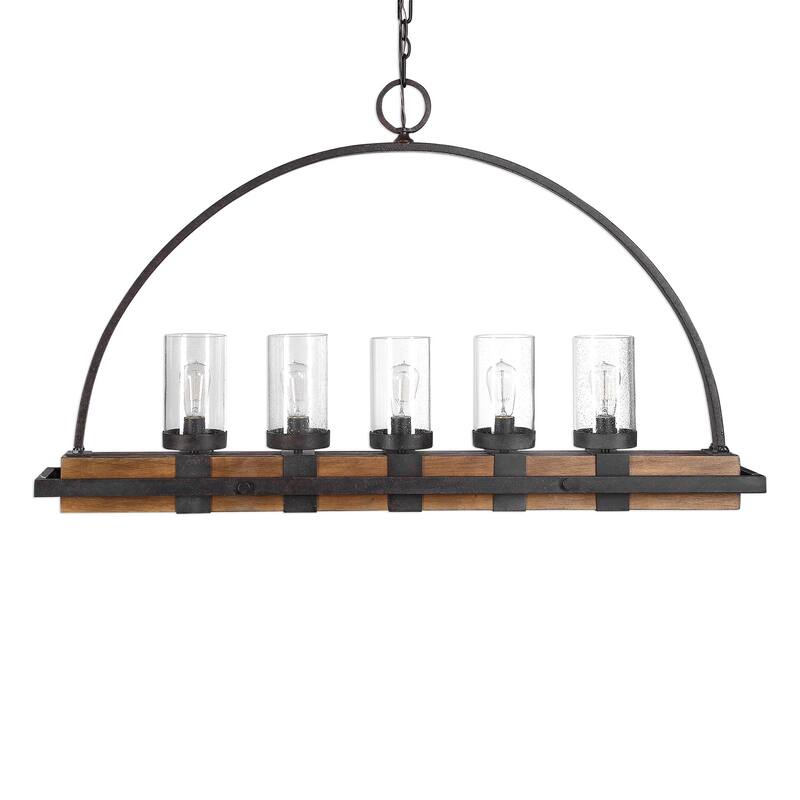 Uttermost Atwood Weathered Bronze 5-light Rustic Linear Chandelier