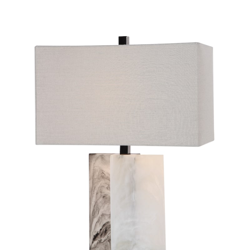 Uttermost Vanda Polished Nickel Stone Table Lamp