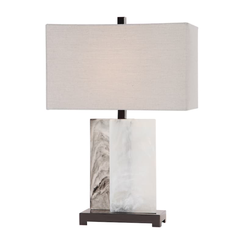 Uttermost Vanda Polished Nickel Stone Table Lamp