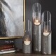 preview thumbnail 4 of 2, Uttermost Karter Iron and Glass Candleholders (Set of 3)