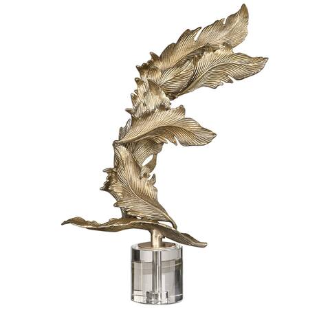 Uttermost Fall Leaves Antiqued Silver Champagne Sculpture