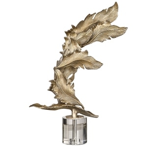 Uttermost Fall Leaves Antiqued Silver Champagne Sculpture