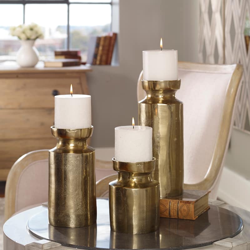 Uttermost Amina Antique Brass Candleholders (Set of 3)