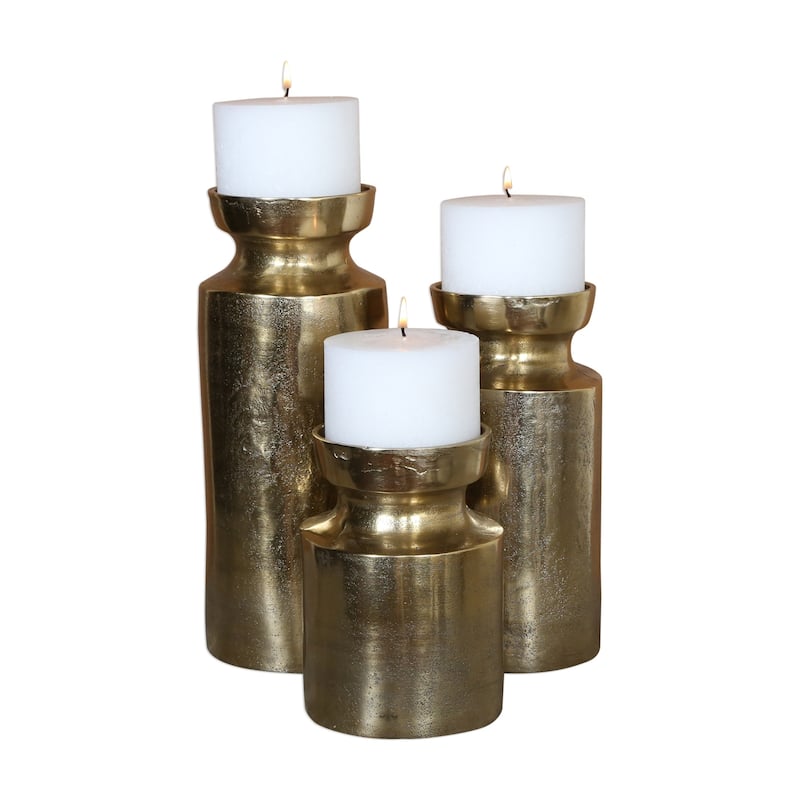Uttermost Amina Antique Brass Candleholders (Set of 3)