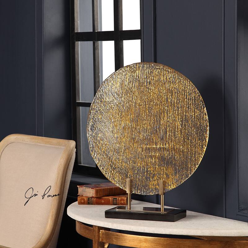 Uttermost Layan Black Art Glass Charger
