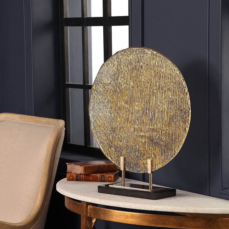 Uttermost Layan Black Art Glass Charger