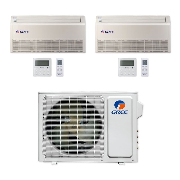 Gree MULTI18CFLR201 - 18,000 BTU Multi21+ Dual-Zone Floor/Ceiling Mini Split A/C Heat Pump 208-230V (9-12) - A/C & Heater