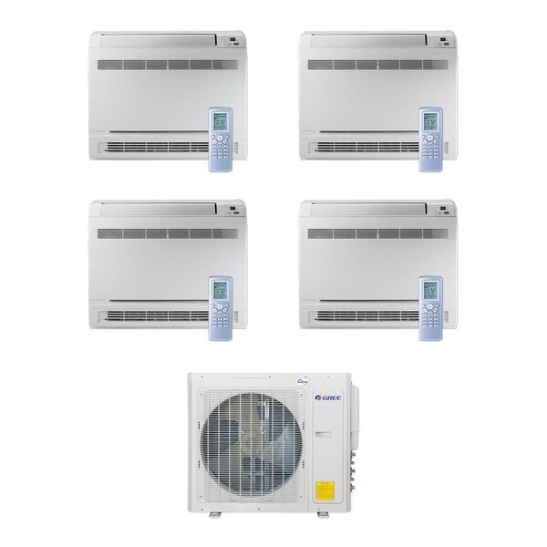 Gree MULTI30CCONS400 - 30,000 BTU Multi21+ Quad-Zone Floor Console Mini Split A/C Heat Pump 208-230V (9-9-9-9) - A/C & Heater
