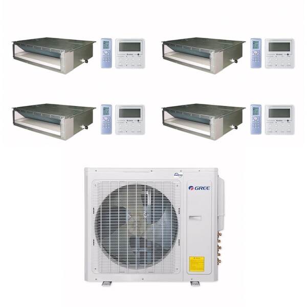 Gree MULTI30CDUCT401 - 30,000 BTU Multi21+ Quad-Zone Concealed Duct Mini Split A/C Heat Pump 208-230V (9-9-9-12) - A/C & Heater