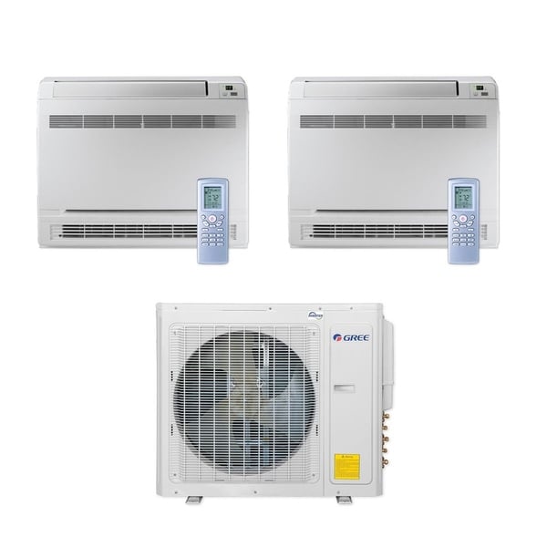 Gree MULTI30CCONS205 - 30,000 BTU Multi21+ Dual-Zone Floor Console Mini Split A/C Heat Pump 208-230V (12-18) - A/C & Heater
