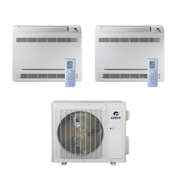 Gree MULTI24CCONS203 - 24,000 BTU Multi21+ Dual-Zone Floor Console Mini Split A/C Heat Pump 208-230V (12-12) - A/C & Heater