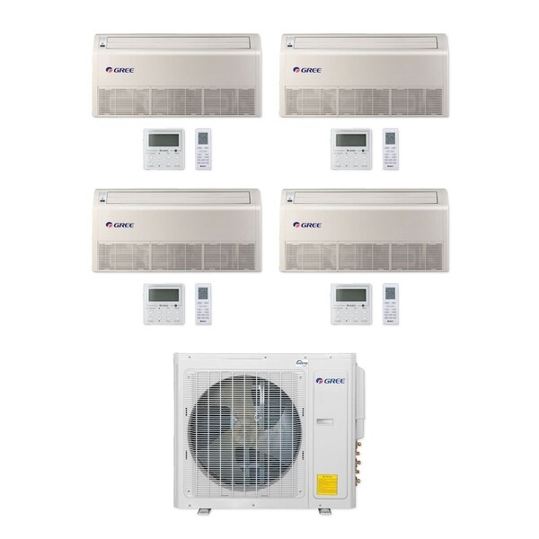 Gree MULTI30CFLR401 - 30,000 BTU Multi21+ Quad-Zone Floor/Ceiling Mini Split A/C Heat Pump 208-230V (9-9-9-12) - A/C & Heater