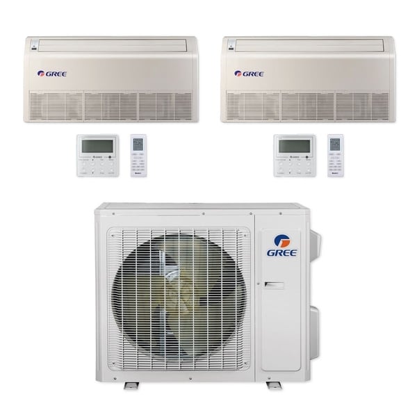 Gree MULTI24CFLR201 - 24,000 BTU Multi21+ Dual-Zone Floor/Ceiling Mini Split A/C Heat Pump 208-230V (9-12) - A/C & Heater