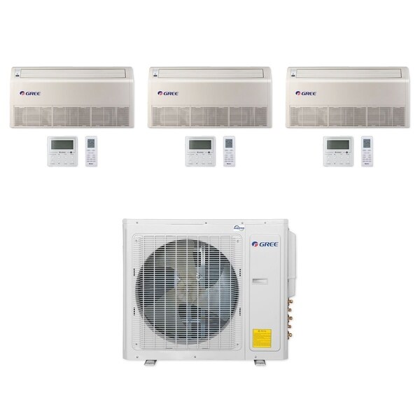 Gree MULTI30CFLR301 - 30,000 BTU Multi21+ Tri-Zone Floor/Ceiling Mini Split A/C Heat Pump 208-230V (9-9-12) - A/C & Heater