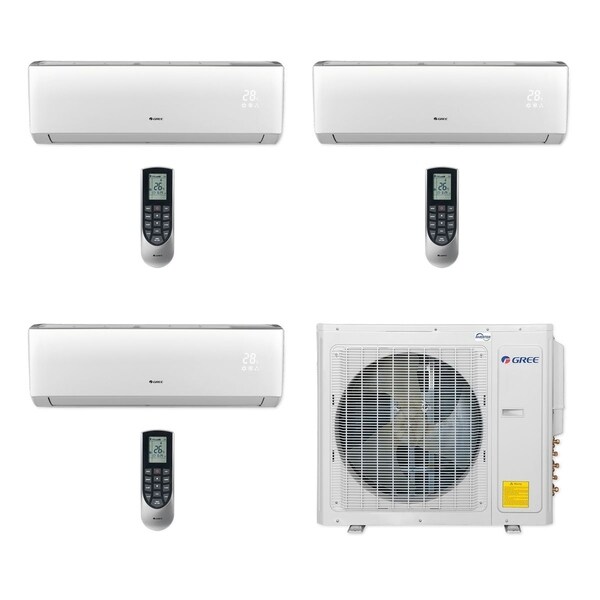 Gree MULTI30CVIR306 - 30,000 BTU Multi21+ Tri-Zone Wall Mount Mini Split A/C Heat Pump 208-230V (12-12-12) - A/C & Heater