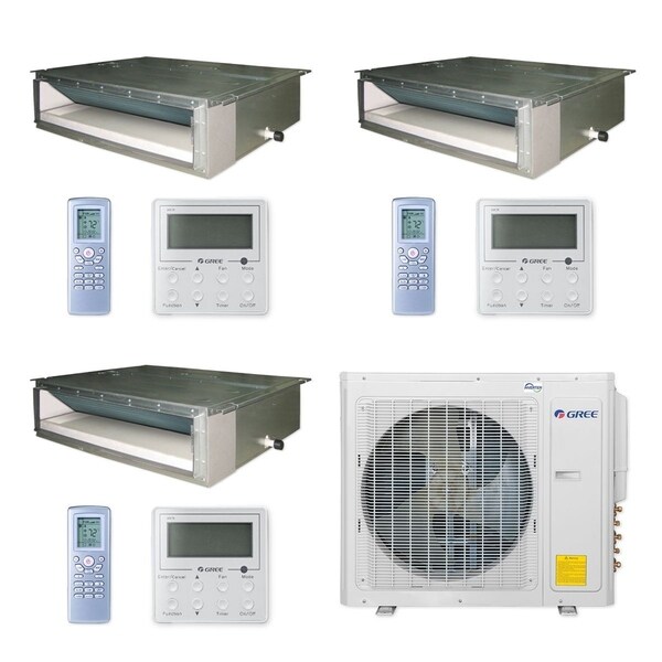 Gree MULTI30CDUCT302 - 30,000 BTU Multi21+ Tri-Zone Concealed Duct Mini Split A/C Heat Pump 208-230V (9-9-18) - A/C & Heater