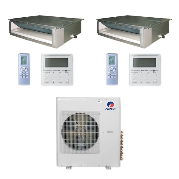 Gree MULTI36CDUCT204 - 36,000 BTU Multi21+ Dual-Zone Concealed Duct Mini Split A/C Heat Pump 208-230V (12-12) - A/C & Heater