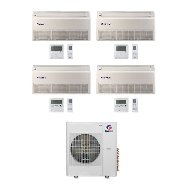 Gree MULTI36CFLR405 - 36,000 BTU Multi21+ Quad-Zone Floor/Ceiling Mini Split A/C Heat Pump 208-230V (9-12-12-12) - A/C & Heater