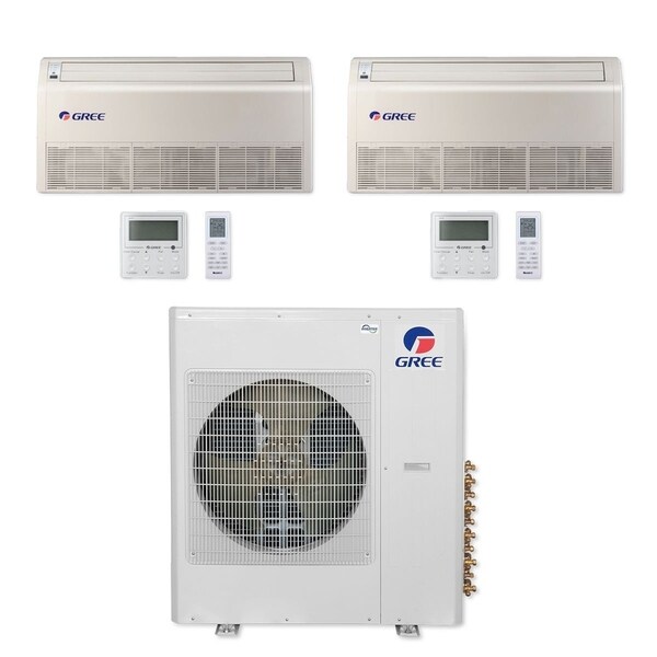 Gree MULTI36CFLR200 - 36,000 BTU Multi21+ Dual-Zone Floor/Ceiling Mini Split A/C Heat Pump 208-230V (9-9) (A/C & Heater)