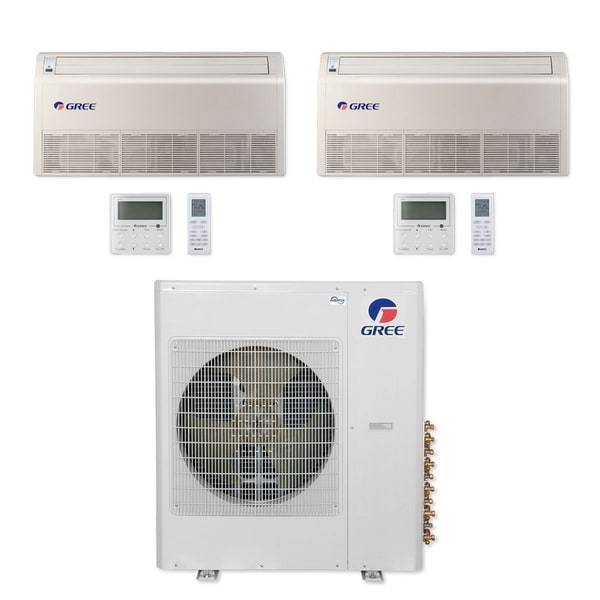 Gree MULTI36CFLR209 - 36,000 BTU Multi21+ Dual-Zone Floor/Ceiling Mini Split A/C Heat Pump 208-230V (24-24) - A/C & Heater