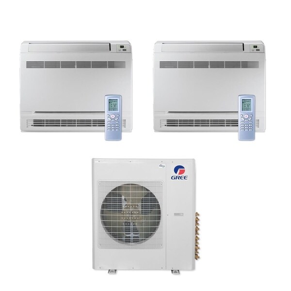 Gree MULTI42CCONS205 - 42,000 BTU Multi21+ Dual-Zone Floor Console Mini Split A/C Heat Pump 208-230V (12-18) - A/C & Heater