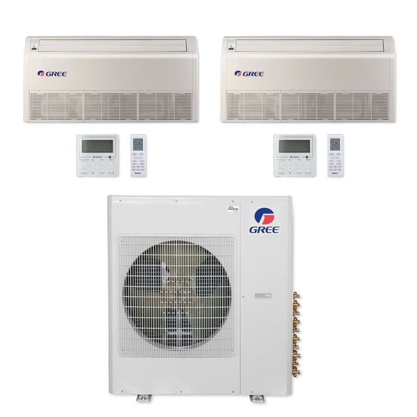 Gree MULTI42CFLR203 - 42,000 BTU Multi21+ Dual-Zone Floor/Ceiling Mini Split A/C Heat Pump 208-230V (9-24) - A/C & Heater