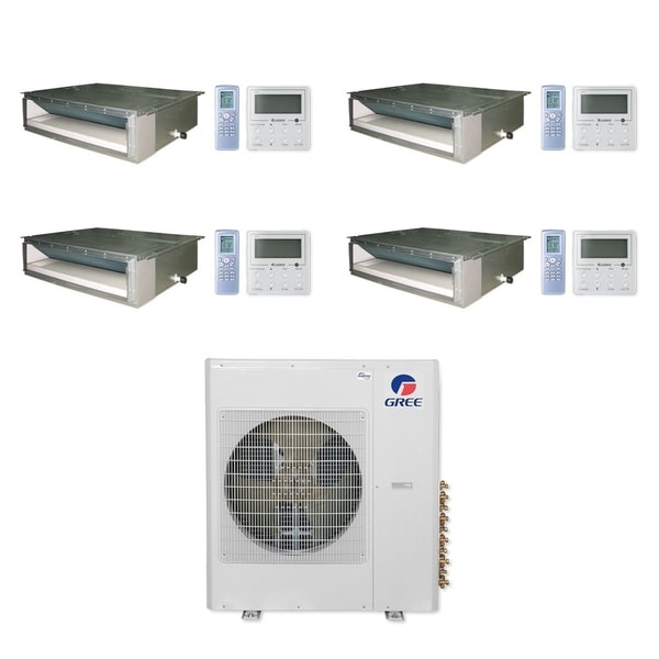 Gree MULTI42CDUCT401 - 42,000 BTU Multi21+ Quad-Zone Concealed Duct Mini Split A/C Heat Pump 208-230V (9-9-9-12) - A/C & Heater