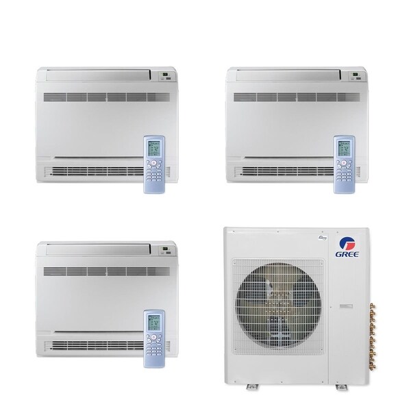 Gree MULTI42CCONS308 - 42,000 BTU Multi21+ Tri-Zone Floor Console Mini Split A/C Heat Pump 208-230V (12-12-12) - A/C & Heater