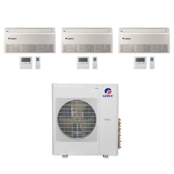 Gree MULTI36CFLR302 - 36,000 BTU Multi21+ Tri-Zone Floor/Ceiling Mini Split A/C Heat Pump 208-230V (9-9-18) - A/C & Heater