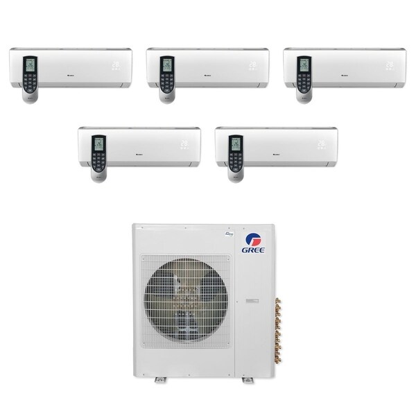 Gree MULTI36CVIR500 - 36,000 BTU Multi21+ Penta-Zone Wall Mount Mini Split A/C Heat Pump 208-230V (9-9-9-9-9) - A/C & Heater