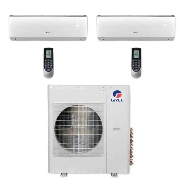 Gree - 42,000 BTU Multi21+ Dual-Zone Wall Mount Mini Split A/C Heat ...