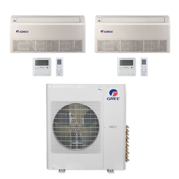 Gree MULTI42CFLR205 - 42,000 BTU Multi21+ Dual-Zone Floor/Ceiling Mini Split A/C Heat Pump 208-230V (12-18) - A/C & Heater