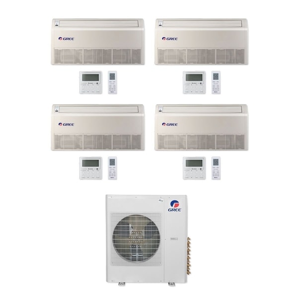 Gree MULTI42CFLR402 - 42,000 BTU Multi21+ Quad-Zone Floor/Ceiling Mini Split A/C Heat Pump 208-230V (9-9-9-18) - A/C & Heater