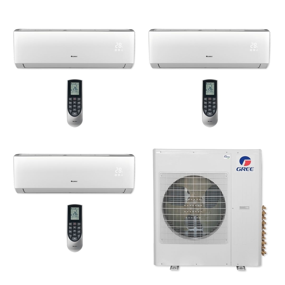 Gree 36,000 BTU Multi21+ Tri-Zone Wall Mount Mini Split A/C Heat