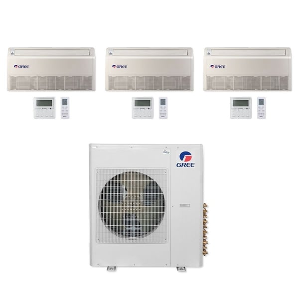 Gree MULTI42CFLR311 - 42,000 BTU Multi21+ Tri-Zone Floor/Ceiling Mini Split A/C Heat Pump 208-230V (12-18-18) - A/C & Heater