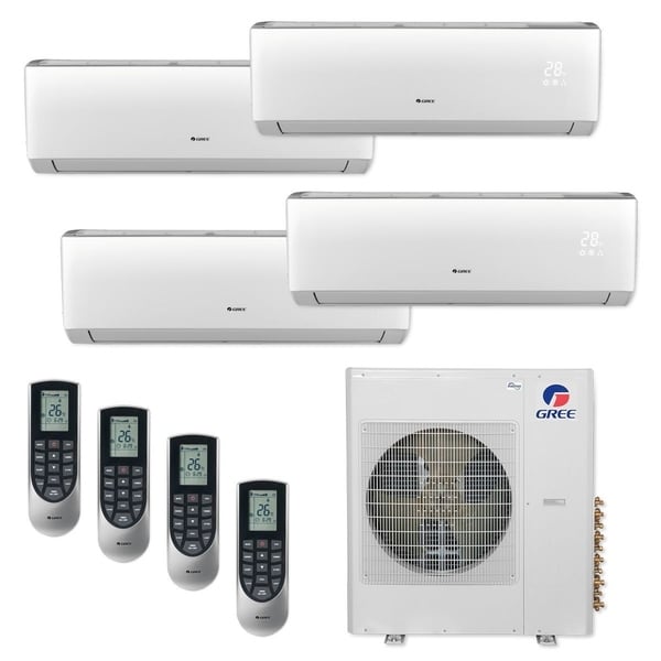 Gree MULTI42CVIR404 - 42,000 BTU Multi21+ Quad-Zone Wall Mount Mini Split A/C Heat Pump 208-230V (9-9-12-18) - A/C & Heater