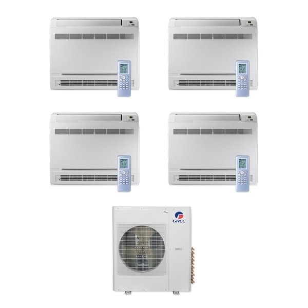 Gree MULTI42CCONS405 -42,000 BTU Multi21+ Quad-Zone Floor Console Mini Split A/C Heat Pump 208-230V (9-12-12-12) - A/C & Heater