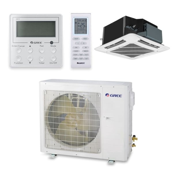 Gree UMAT24HP230V1AC-S - 24,000 BTU 18 SEER Ceiling Cassette Ductless Mini Split A/C Heat Pump 208-230V (A/C & Heater)
