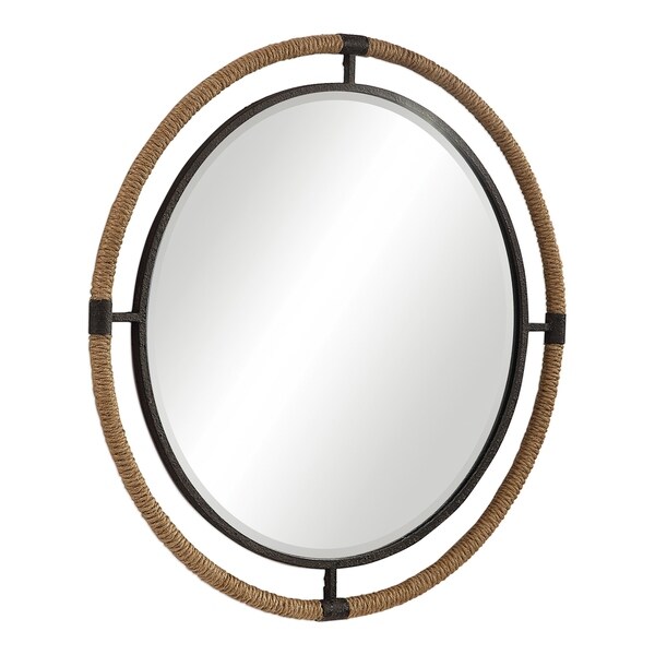 Shop Uttermost Melville Coastal Round Mirror Natural 36.25x36.25x1
